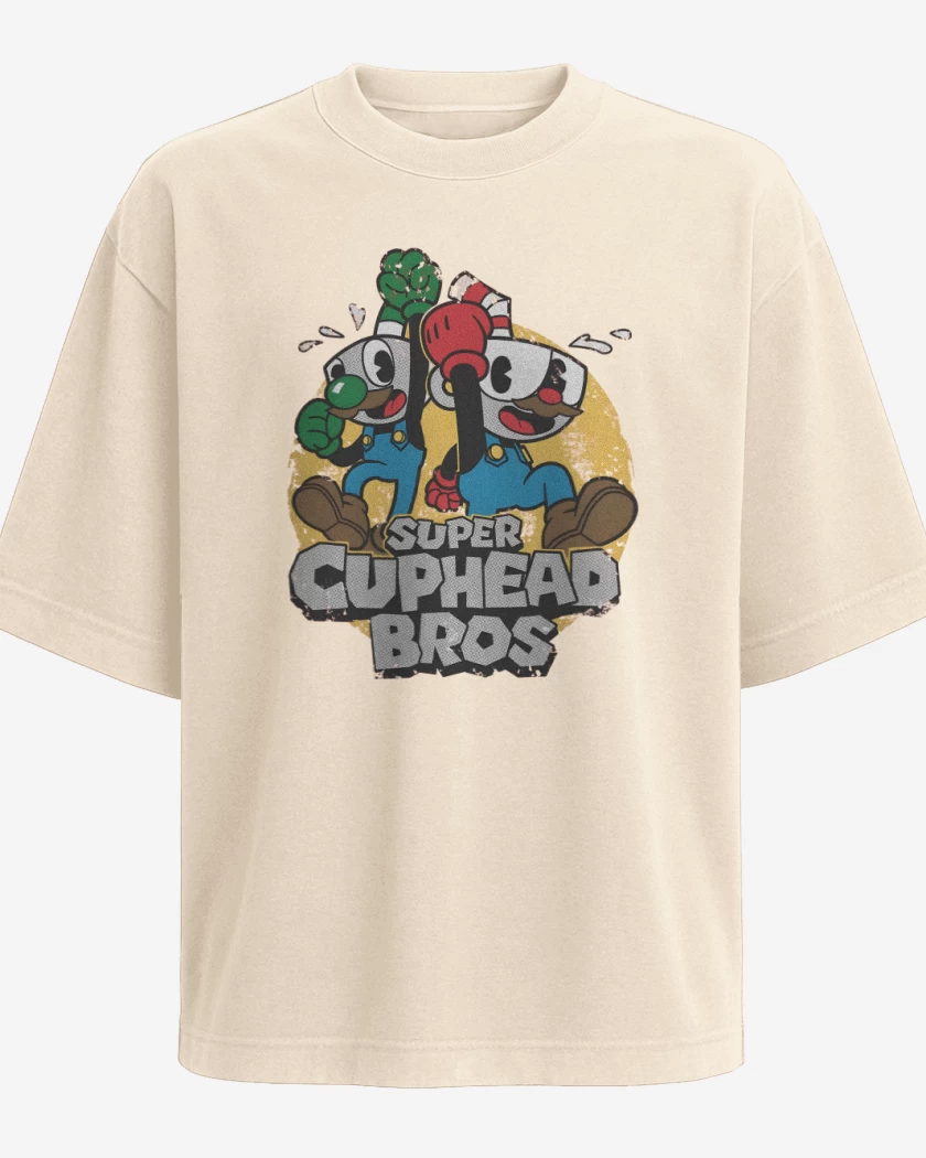 Polera Oversize Super Cuphead Bros