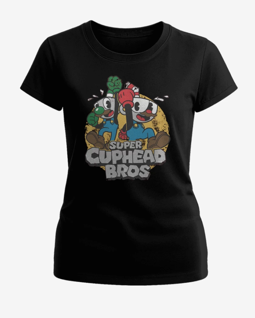 Polera de Mujer Super Cuphead Bros