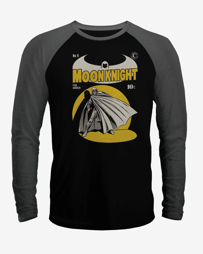 Polera Raglan Negro / Negro Heather de Moon Knight Comic