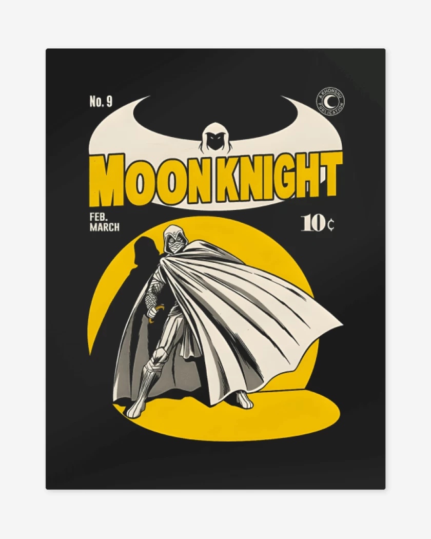 Print metalico Negro de Moon Knight Comic