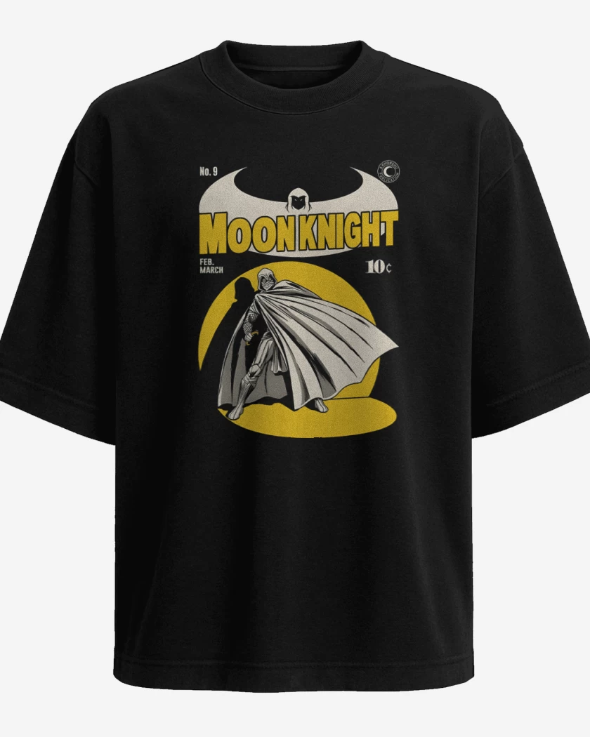 Polera Oversize Negro de Moon Knight Comic