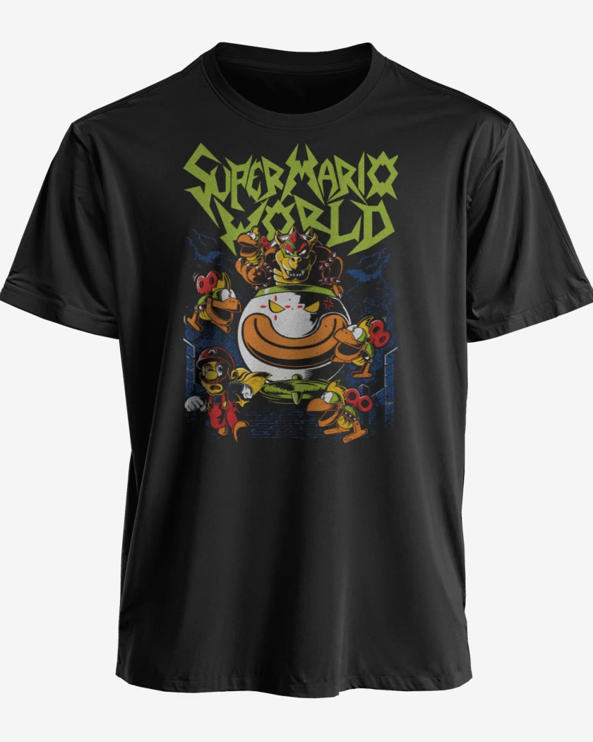 Polera premium Negro de Super bigote World