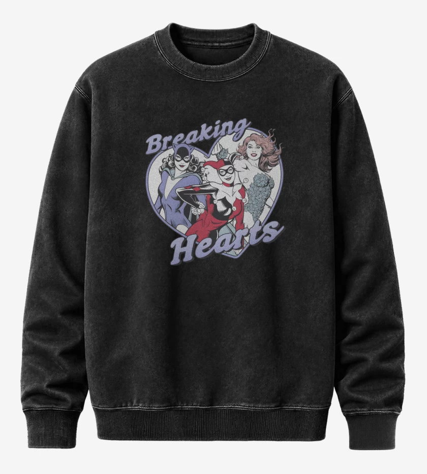 Poleron Polo Acid Wash Negro de Heartbreakers
