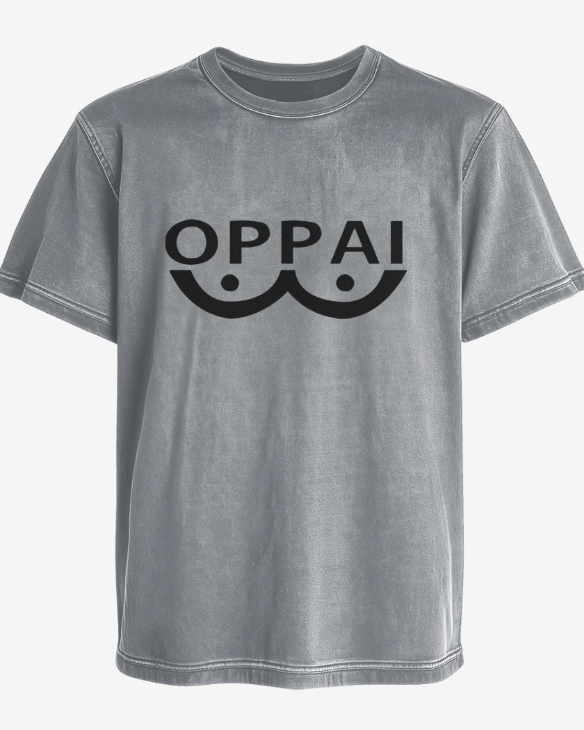 Polera desgastada Gris Melange de Oppai