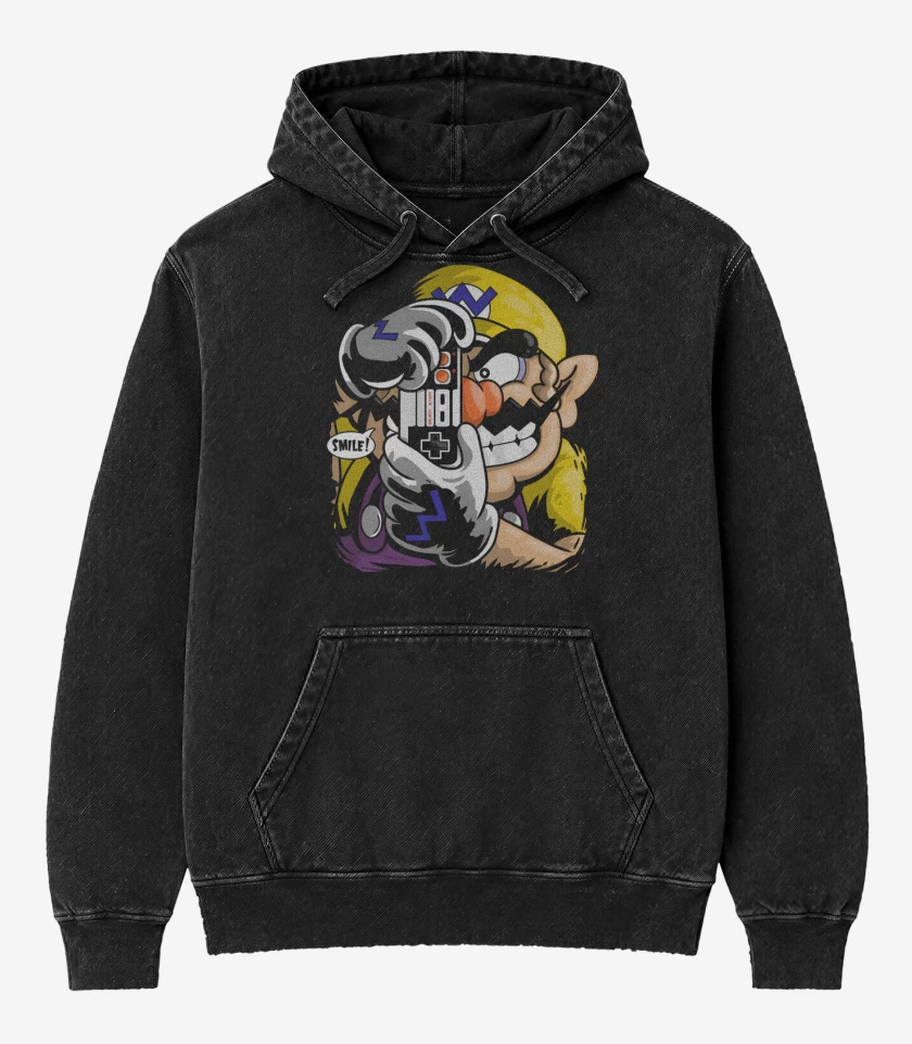 Poleron Canguro Acid Wash Negro de The Killing Wario