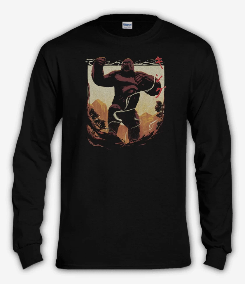 Polera manga larga Negro de Rey Kong