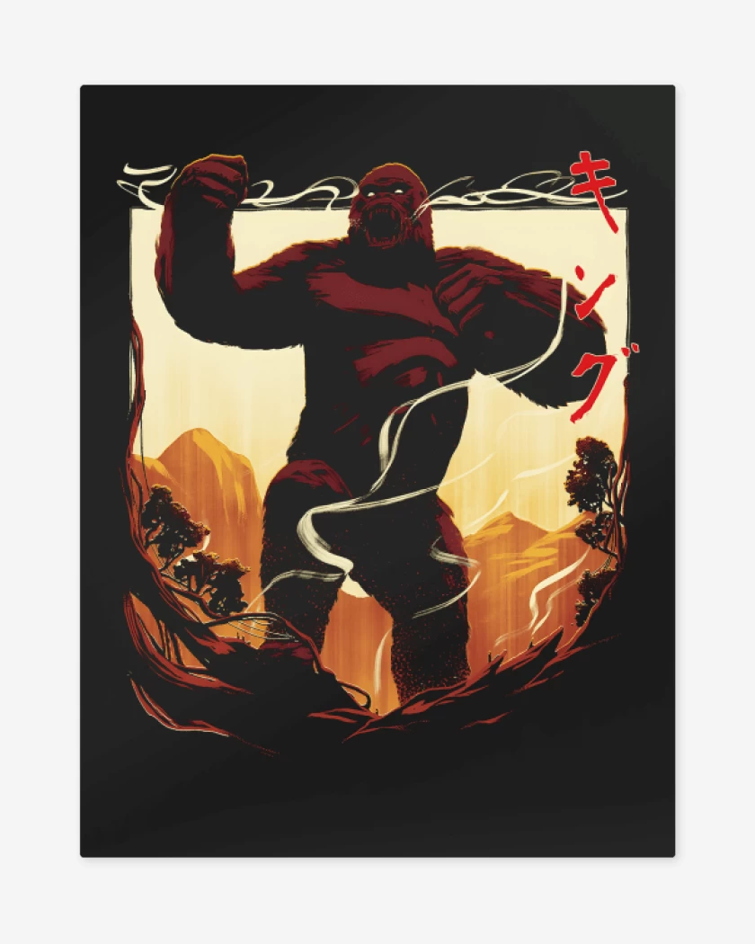 Print metalico Negro de Rey Kong