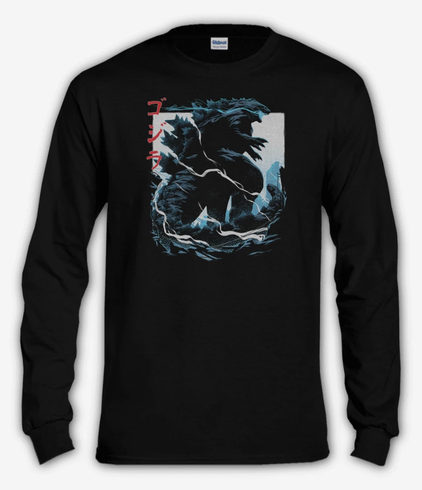 Polera manga larga Negro de Godzilla king of monsters
