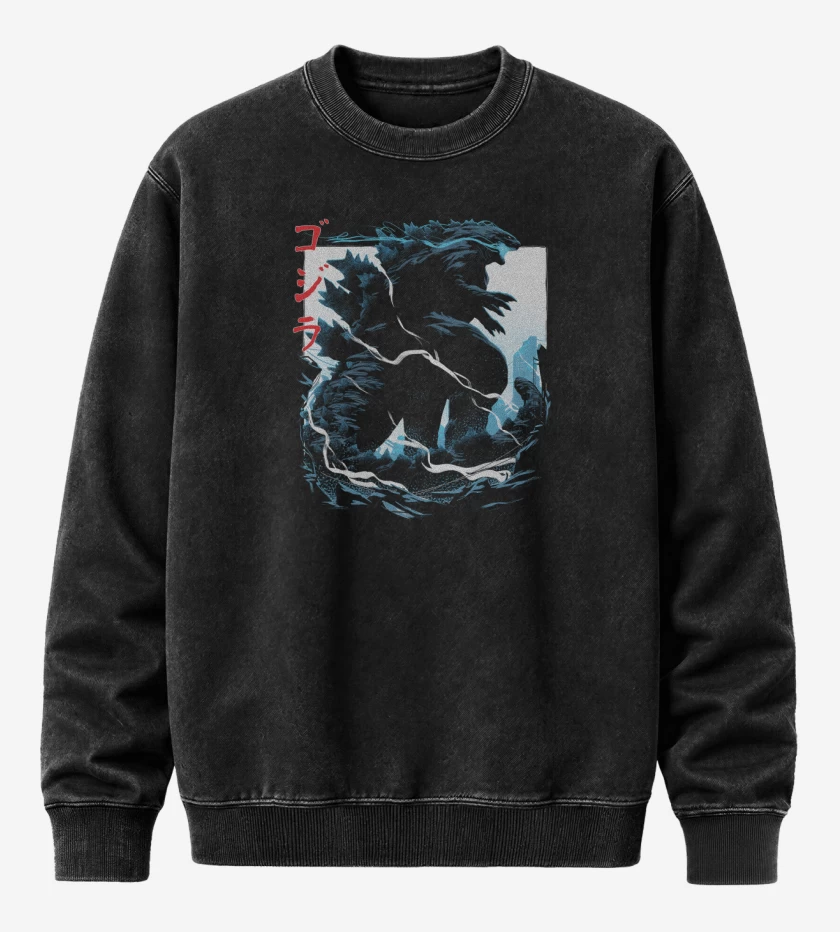 Poleron Polo Acid Wash Godzilla king of monsters