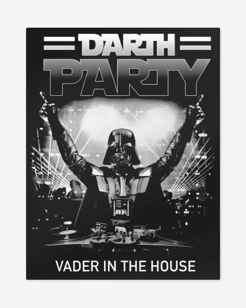 Print metalico Negro de Darth Party