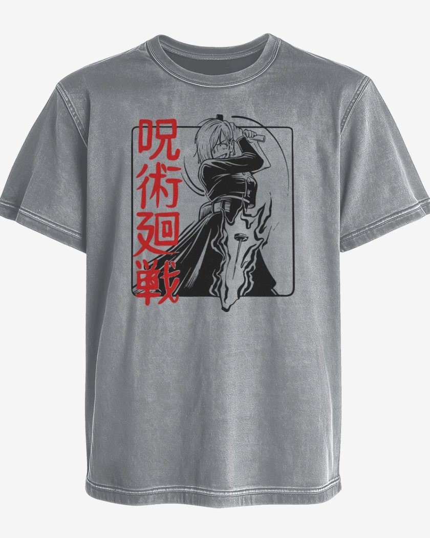 Polera desgastada Gris Melange de Nobara Kugisaki