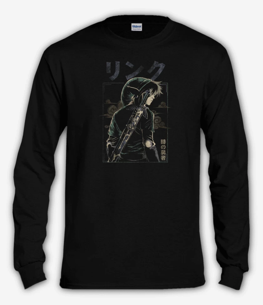 Polera manga larga Negro de Link Anime
