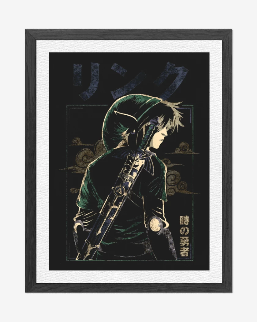 Cuadro decorativo Negro de Link Anime