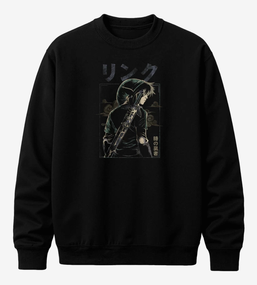 Poleron polo Negro de Link Anime