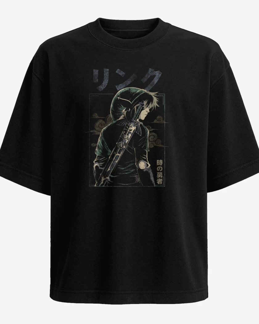 Polera Oversize Negro de Link Anime