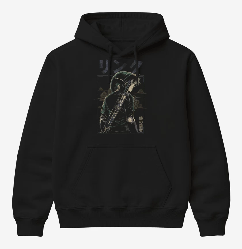 Poleron Canguro básico Negro de Link Anime