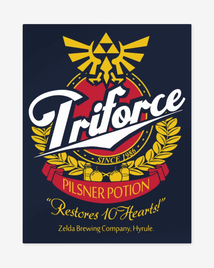 Print metalico Azul Marino de Triforce Pilsen Potion