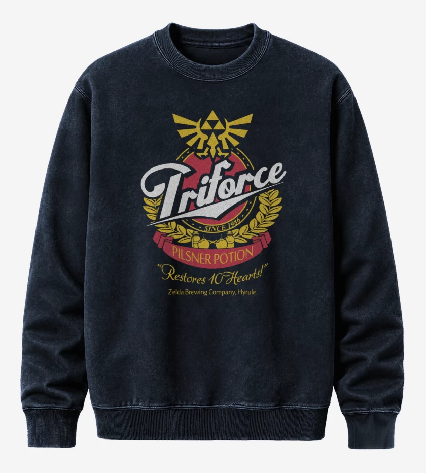 Poleron Polo Acid Wash Azul Marino de Triforce Pilsen Potion