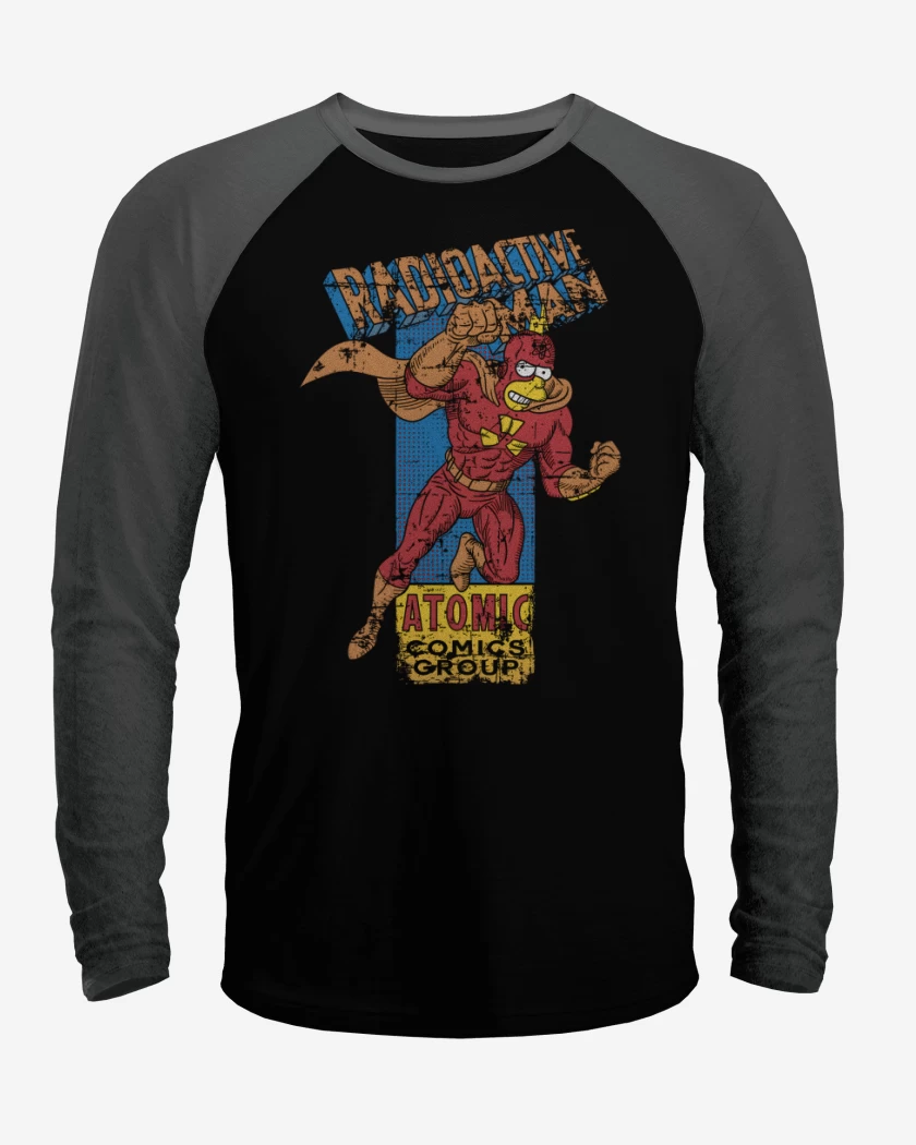 Polera Raglan Negro / Negro Heather de Radioactive man
