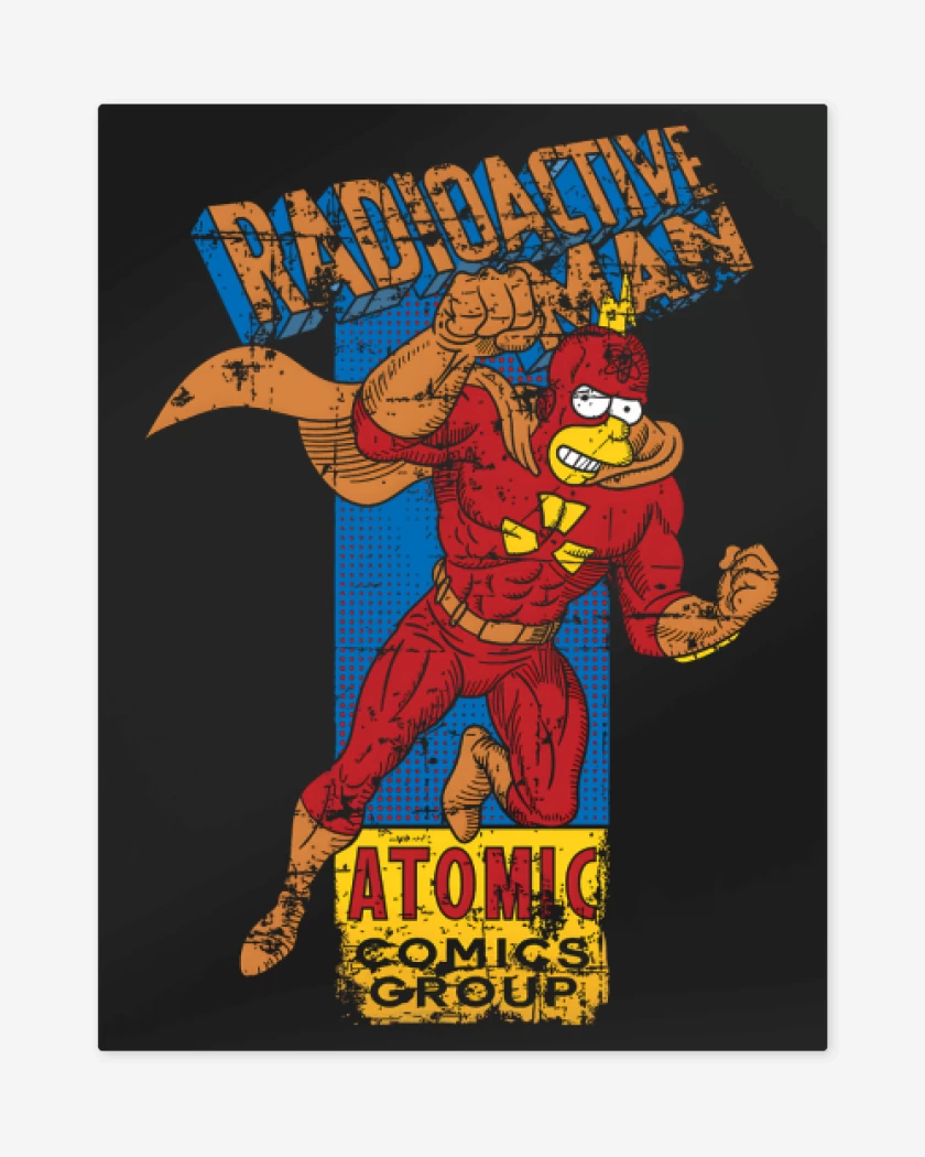 Print metalico Negro de Radioactive man