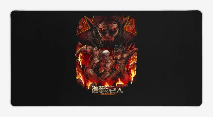 Mouse pad Gamer Negro de Eren vs Rainer