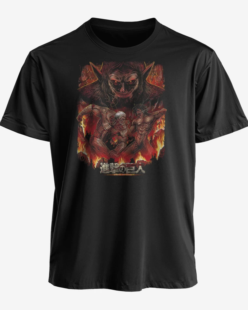 Polera premium Negro de Eren vs Rainer