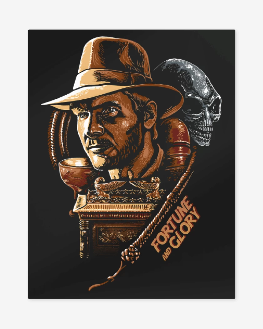 Print metalico Negro de Indiana Jones