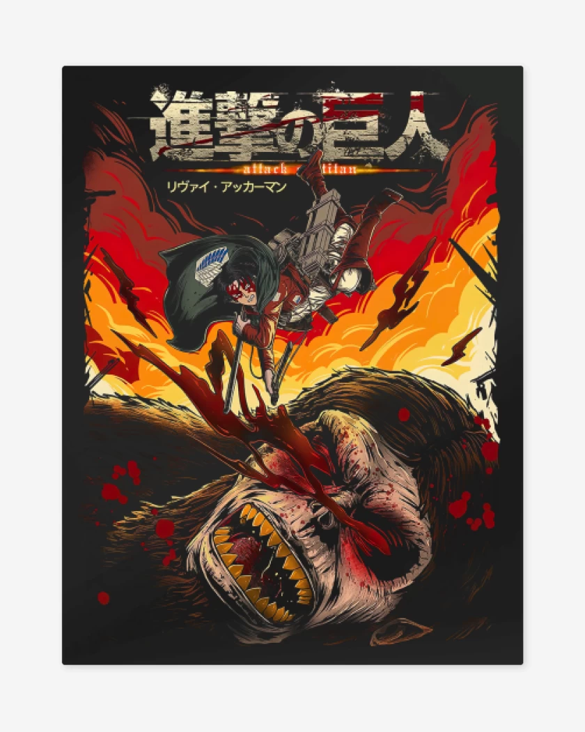 Print metalico Negro de Levi vs Zeke