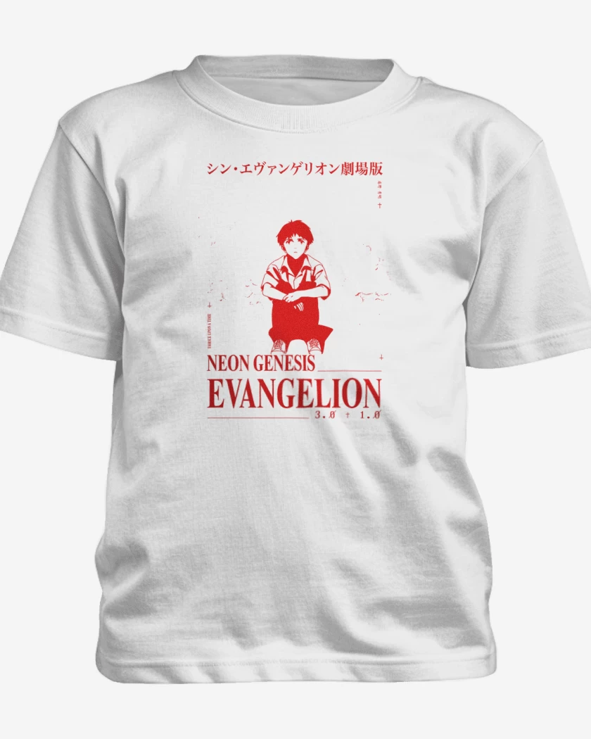Polera de niño Blanco de Shinji NGE Thrice Upon A Time