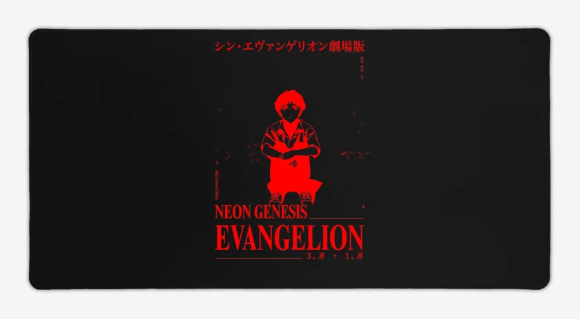Mouse pad Gamer Negro de Shinji NGE Thrice Upon A Time