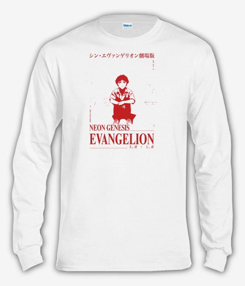 Polera manga larga Blanco de Shinji NGE Thrice Upon A Time
