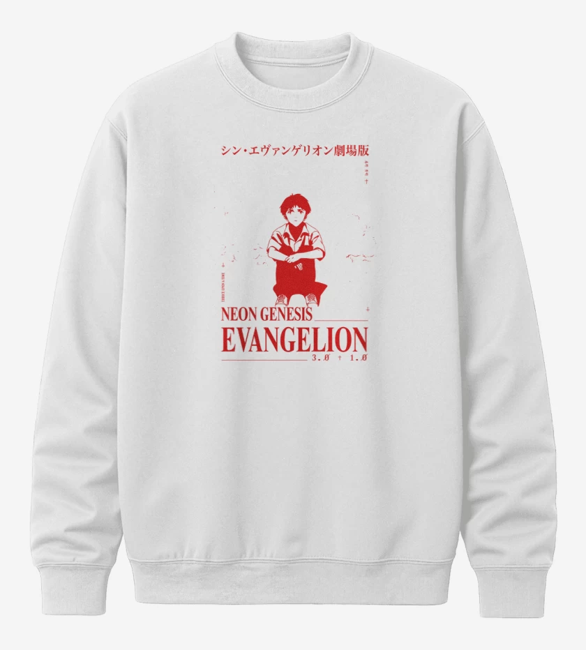 Poleron polo Blanco de Shinji NGE Thrice Upon A Time