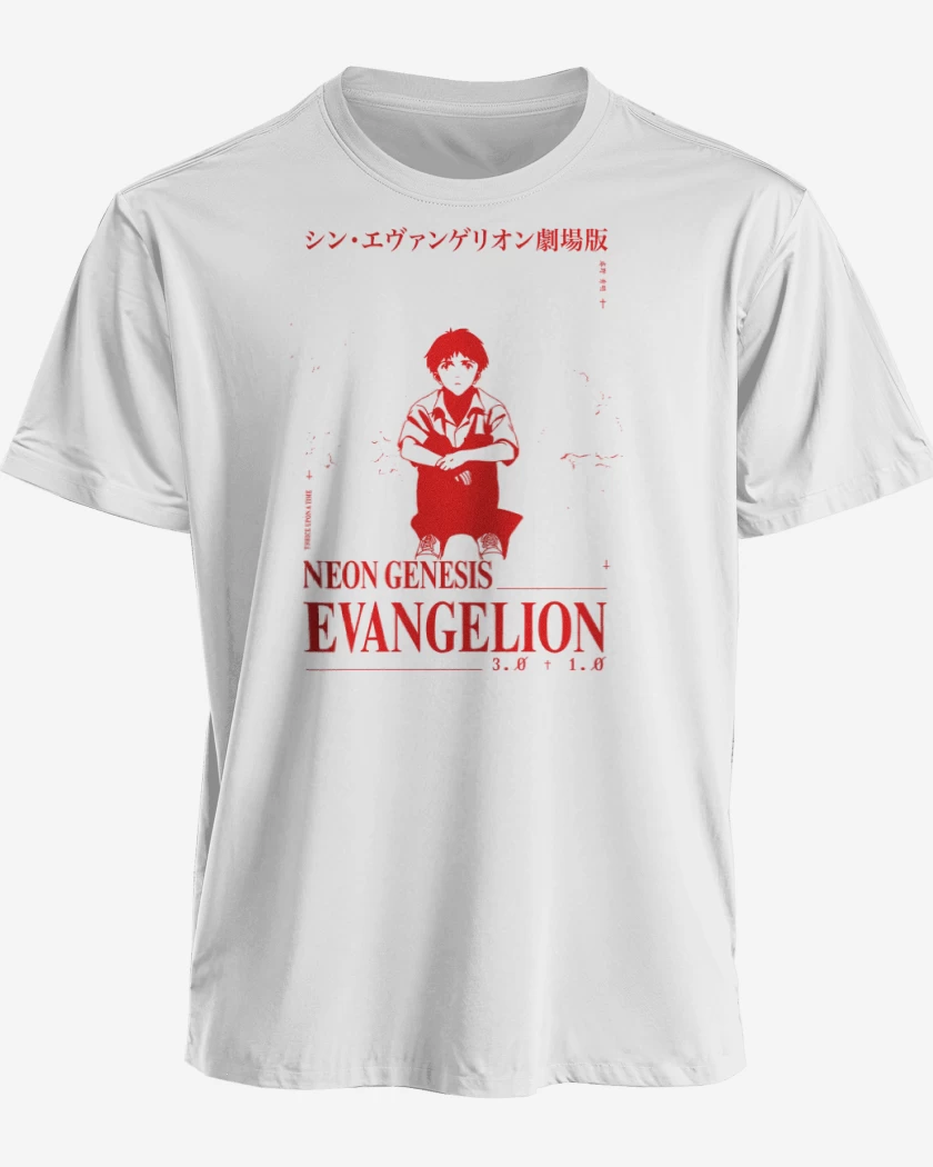 Polera premium Blanco de Shinji NGE Thrice Upon A Time