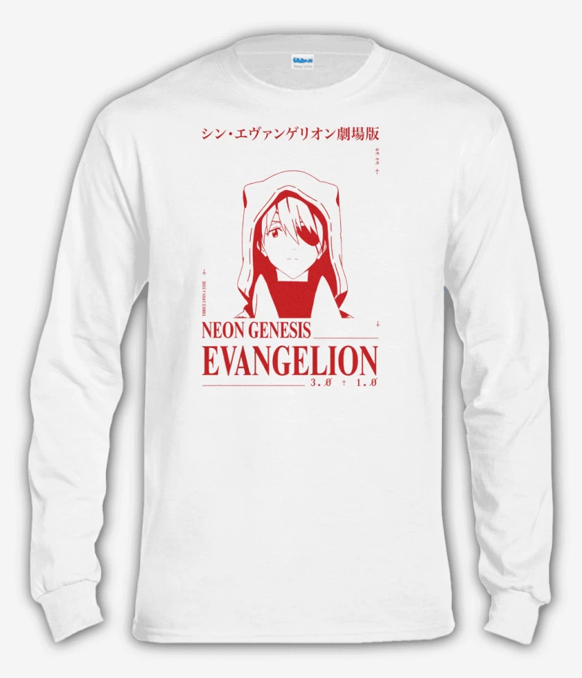 Polera manga larga Blanco de Asuka NGE Thrice Upon A Time