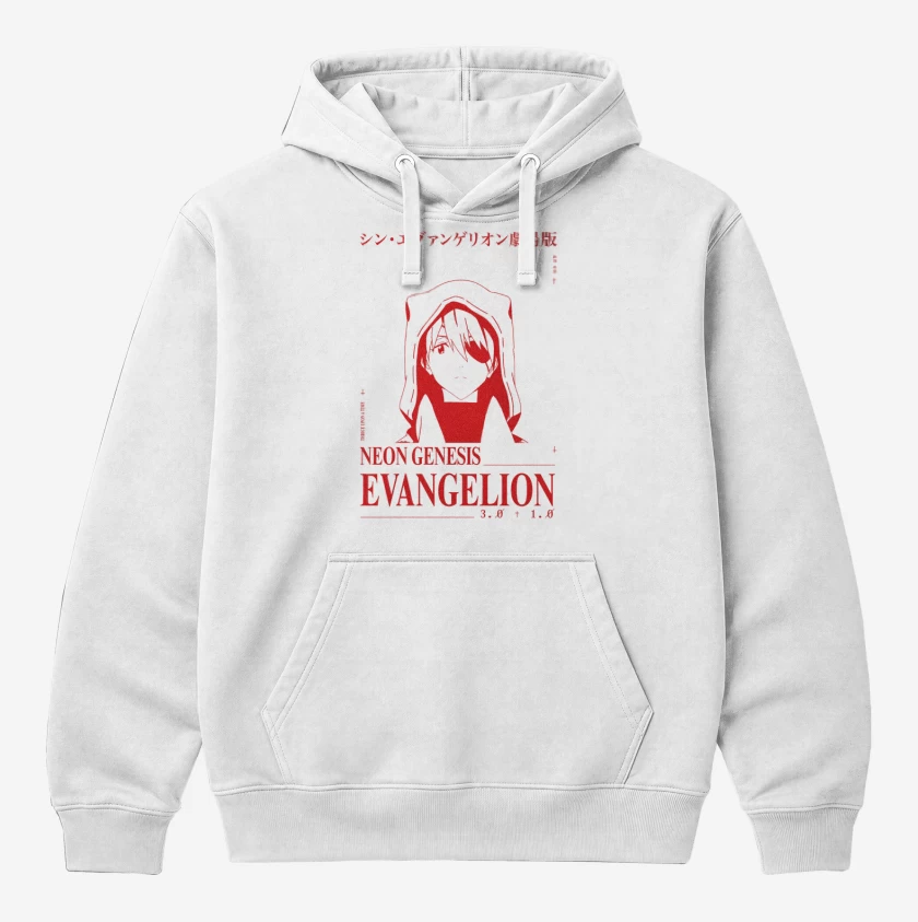 Polerón Canguro Blanco de Asuka NGE Thrice Upon A Time