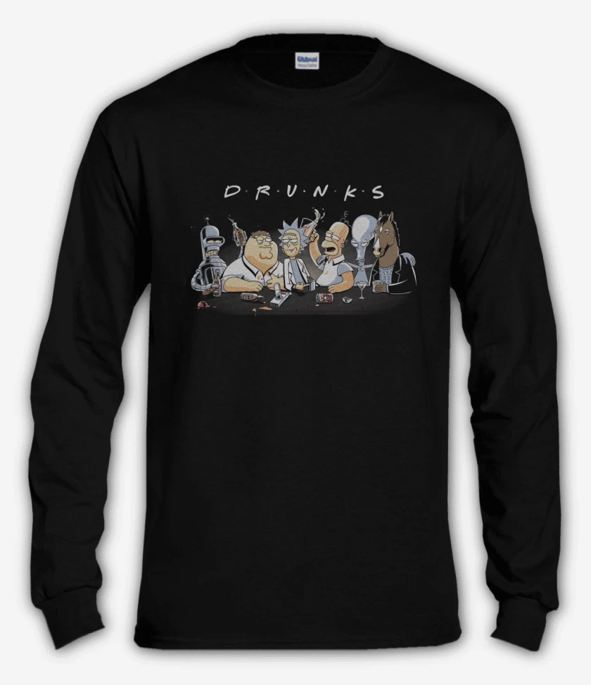 Polera manga larga Negro de Borrachitos