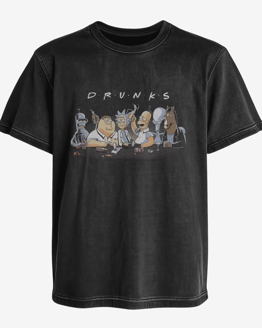 Polera desgastada Borrachitos