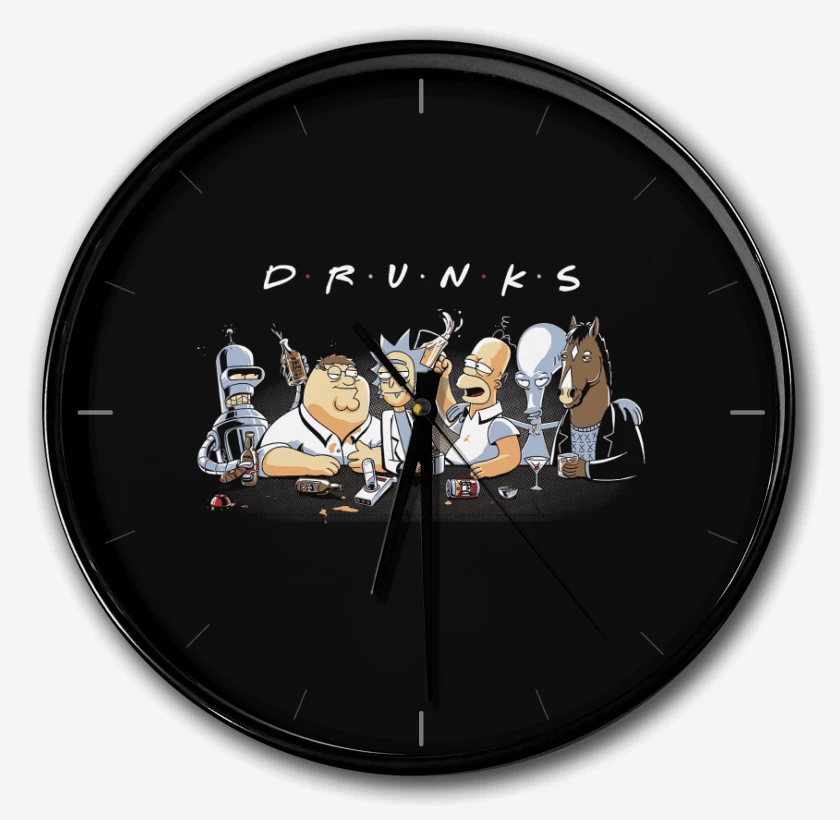 Reloj Negro de Borrachitos