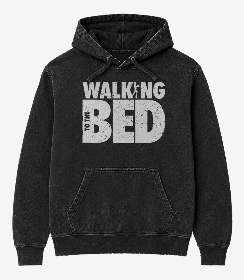 Poleron Canguro Acid Wash Negro de Walking to the bed