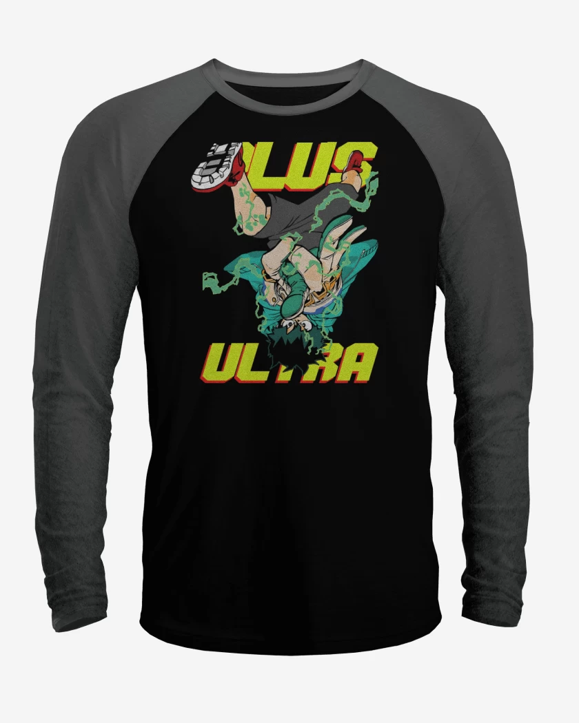 Polera Raglan Negro / Negro Heather de Plus Ultra