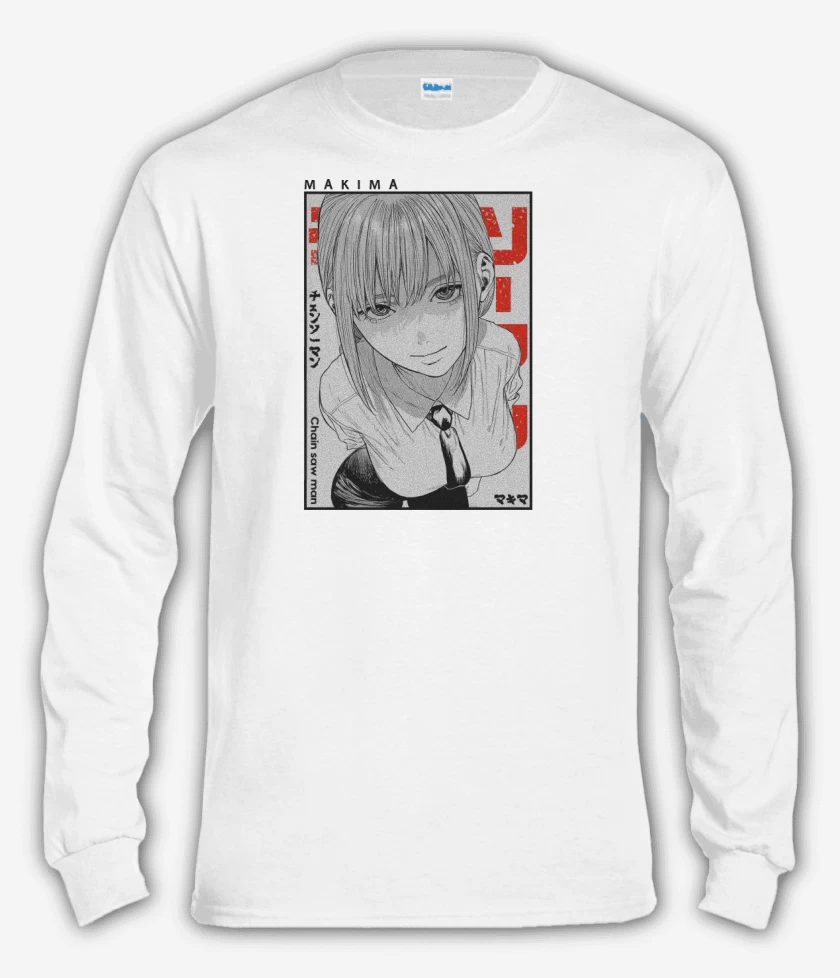 Polera manga larga Blanco de Makima