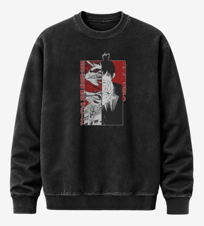 Poleron Polo Acid Wash Negro de Aki Hayakawa
