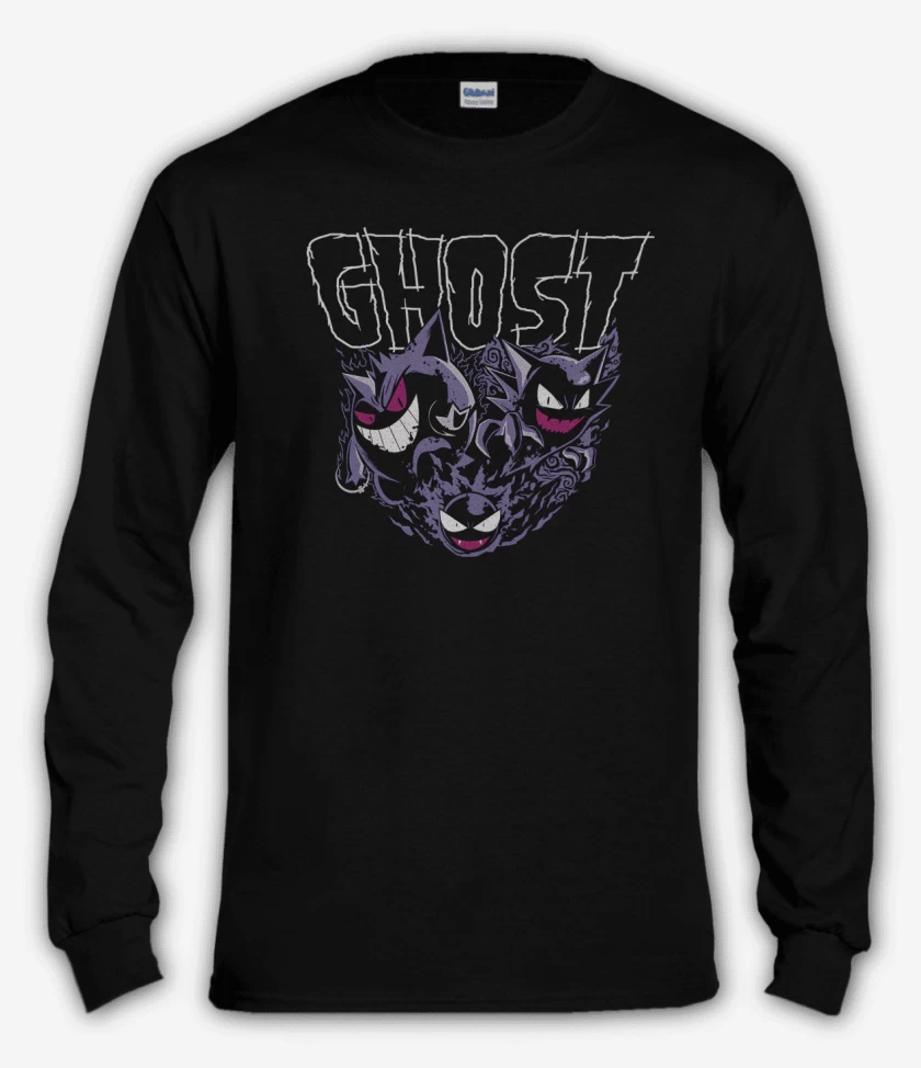 Polera manga larga Negro de Fantasmas 