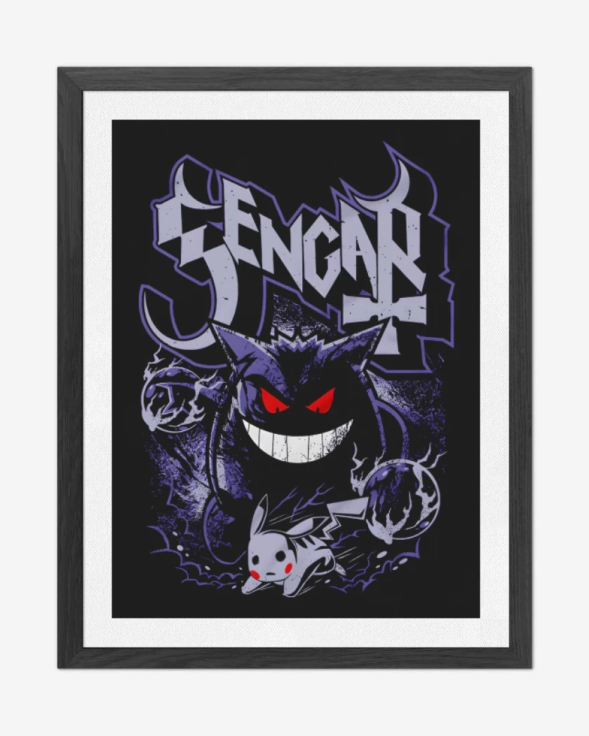 Cuadro decorativo Negro de Gengar Ghost