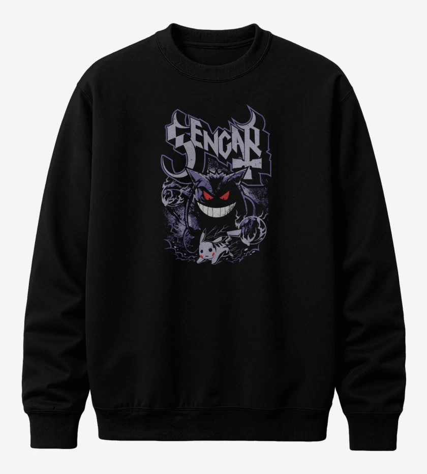 Poleron polo Negro de Gengar Ghost