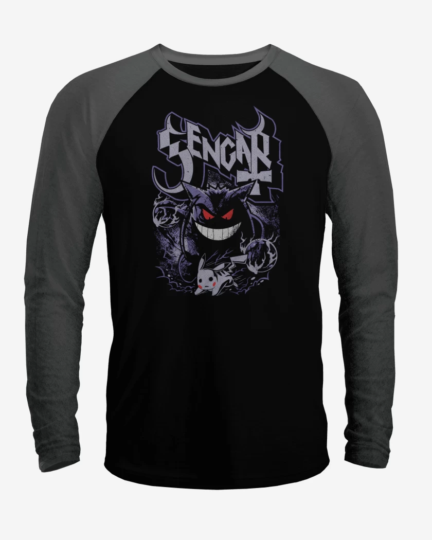 Polera Raglan Negro / Negro Heather de Gengar Ghost