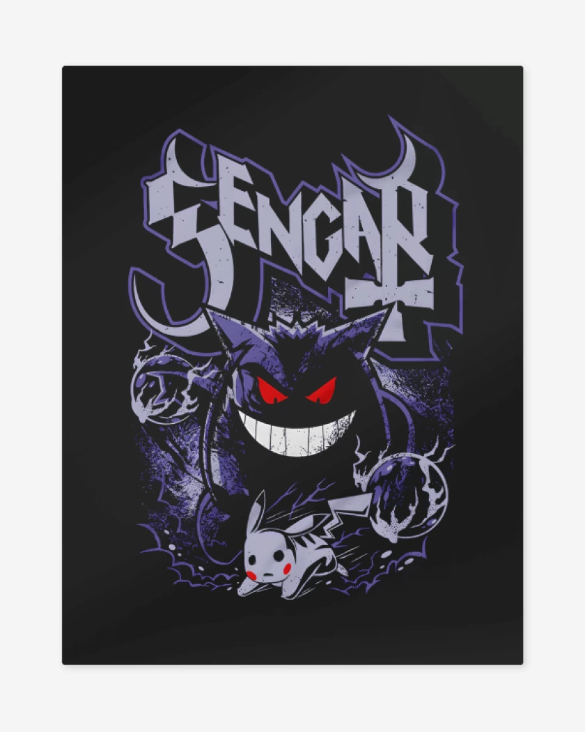 Print metalico Negro de Gengar Ghost