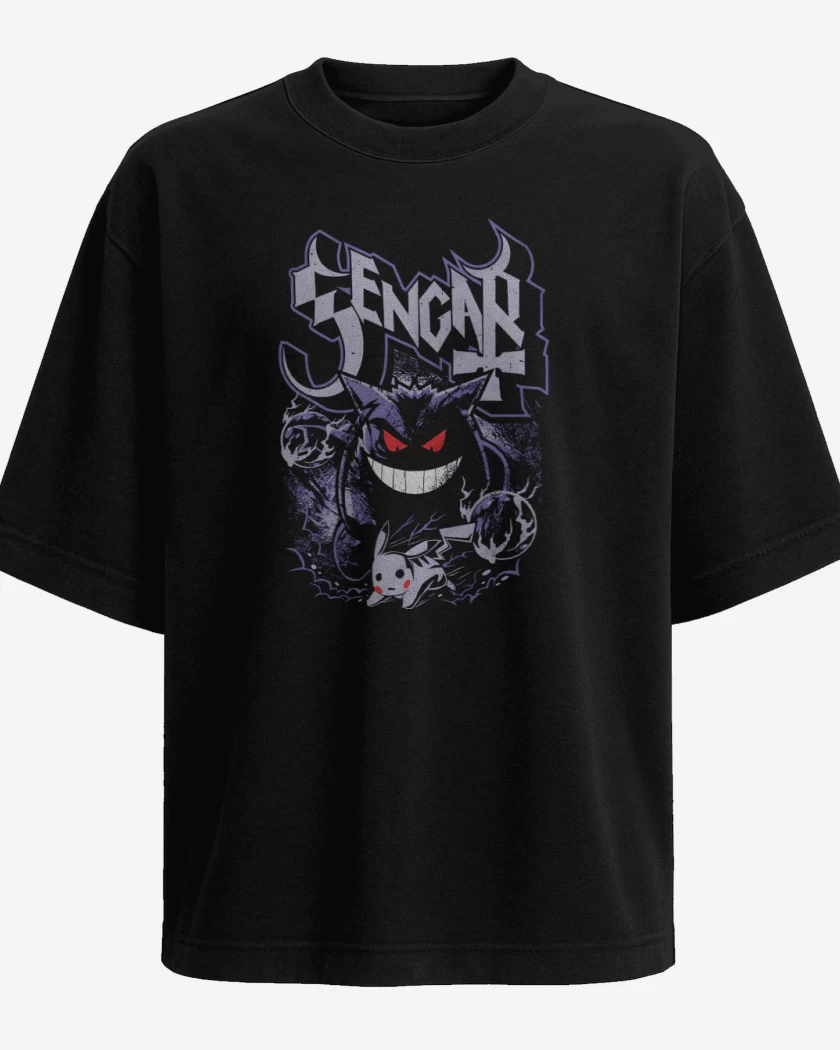 Polera Oversize Negro de Gengar Ghost