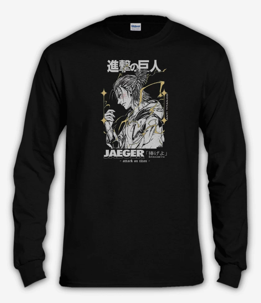 Polera manga larga Negro de Jaeger