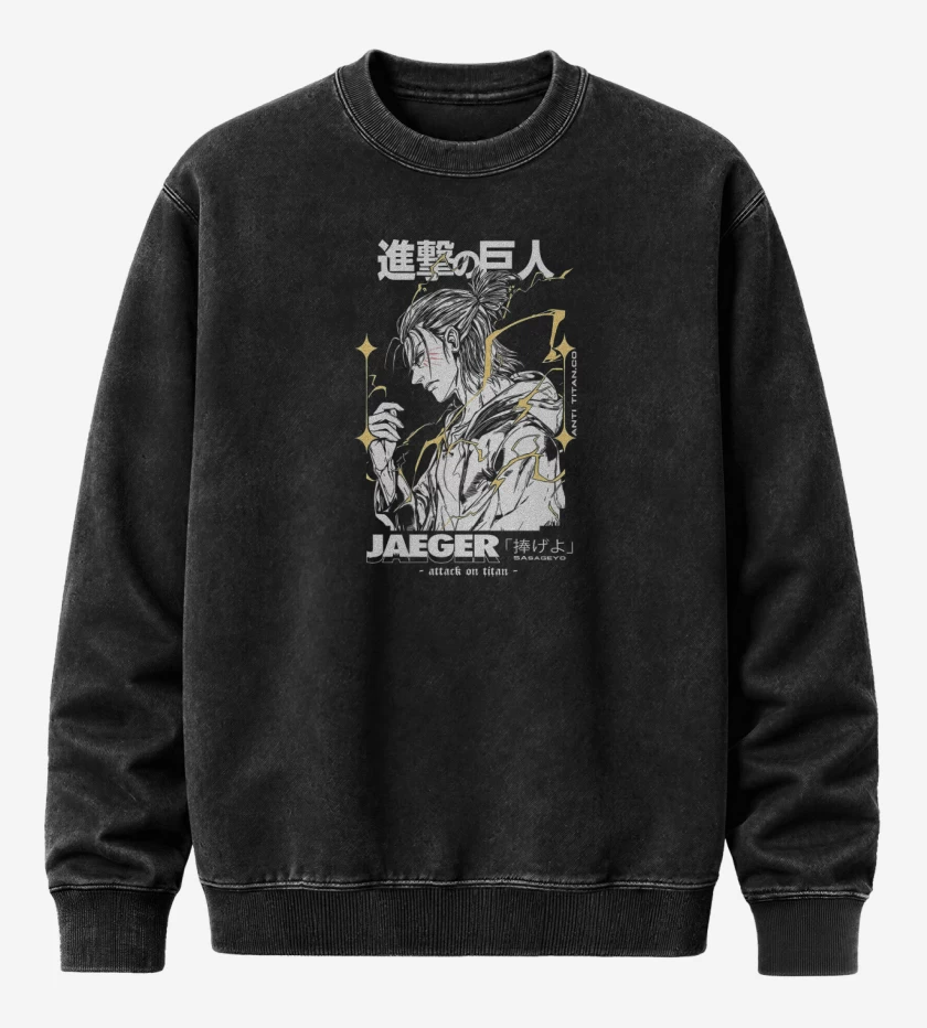 Poleron Polo Acid Wash Negro de Jaeger